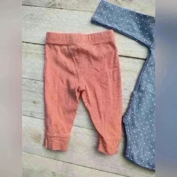 Carter's Baby Girl Polka Dot One Piece With Stretch Pants Blue Pink Size 6 Month - Picture 7 of 8